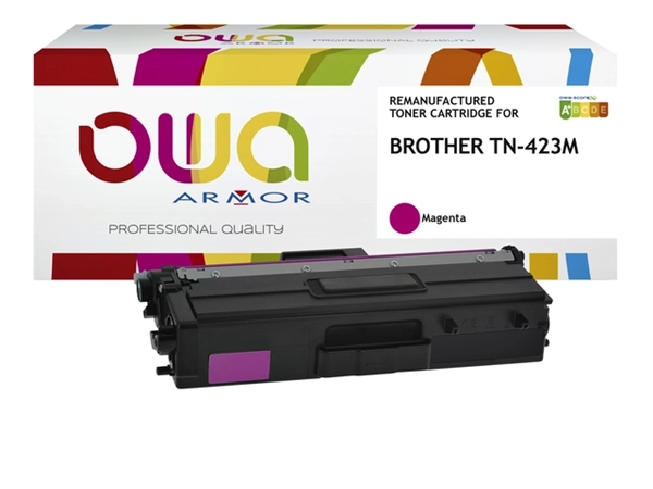 Een Toner OWA alternatief tbv Brother TN-423M rood koop je bij Hoekmankantoorartikelen.nl