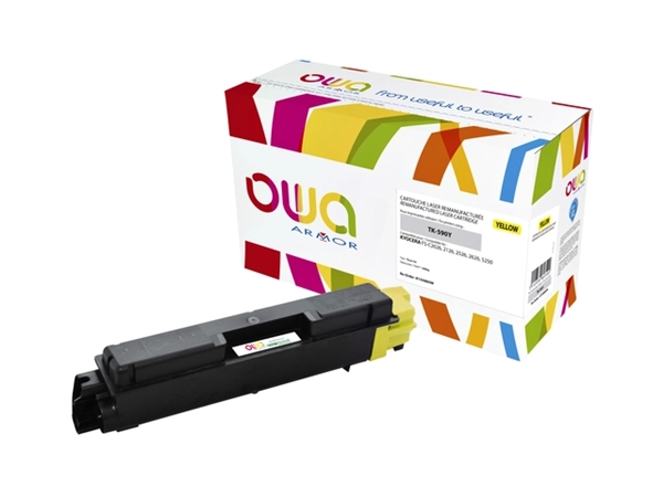 Een Toner OWA alternatief tbv Kyocera TK-590Y geel koop je bij Hoekmankantoorartikelen.nl