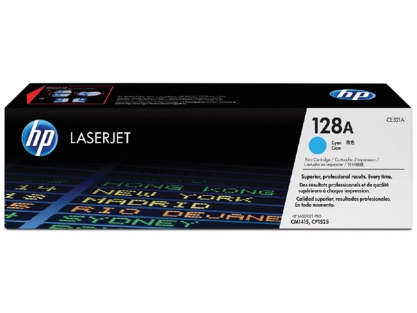 Een Tonercartridge HP CE321A 128A blauw koop je bij VHK Kantoorartikelen