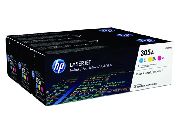 Een Tonercartridge HP CF370AM 305A 3 kleuren koop je bij VHK Kantoorartikelen