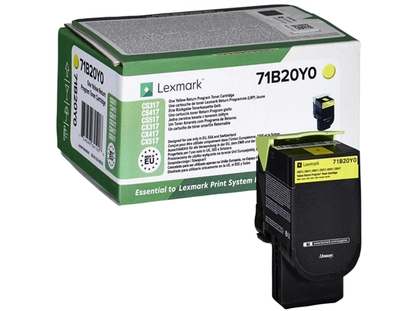 Een Tonercartridge Lexmark 71B20Y0 geel koop je bij VHK Kantoorartikelen