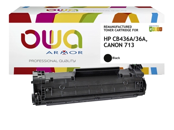 Een Tonercartridge OWA alternatief tbv HP CB436A zwart koop je bij VHK Kantoorartikelen