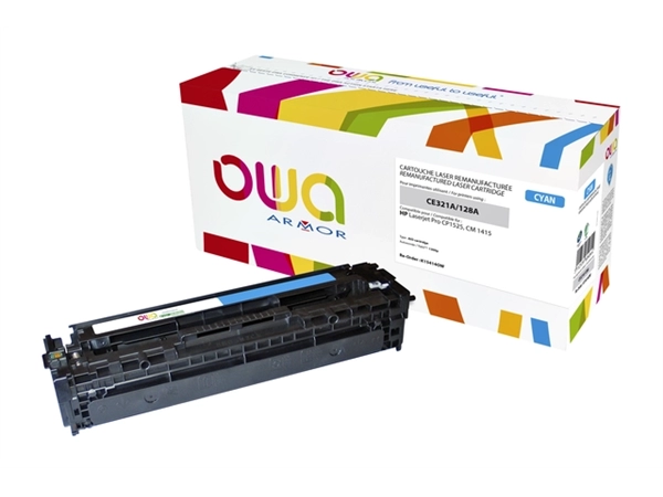 Een Tonercartridge OWA alternatief tbv HP CE321A blauw koop je bij VHK Kantoorartikelen