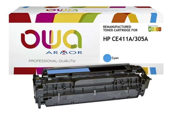 Een Tonercartridge OWA alternatief tbv HP CE411A blauw koop je bij VHK Kantoorartikelen