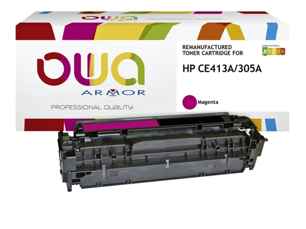 Een Tonercartridge OWA alternatief tbv HP CE413A rood koop je bij VHK Kantoorartikelen