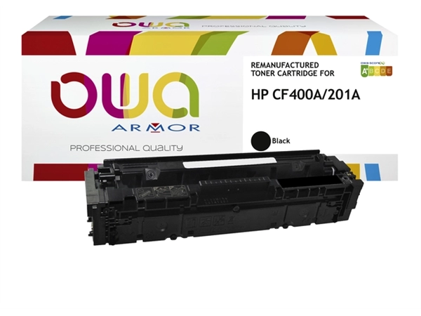 Een Tonercartridge OWA alternatief tbv HP CF400A zwart koop je bij VHK Kantoorartikelen