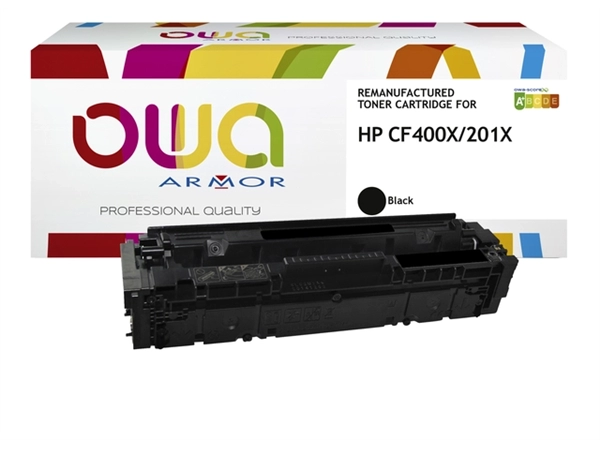 Een Tonercartridge OWA alternatief tbv HP CF400X zwart koop je bij VHK Kantoorartikelen