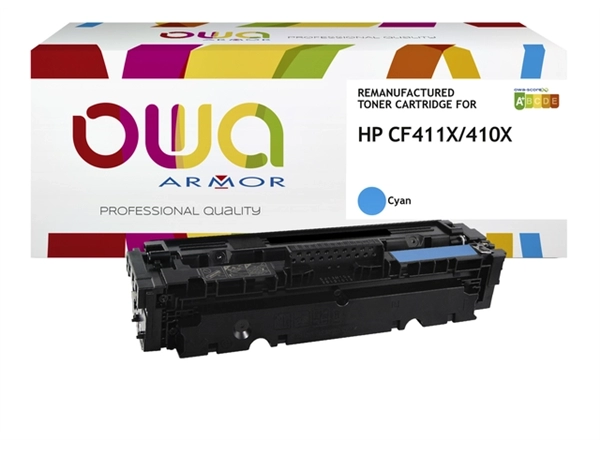 Een Tonercartridge OWA alternatief tbv HP CF411X blauw koop je bij VHK Kantoorartikelen