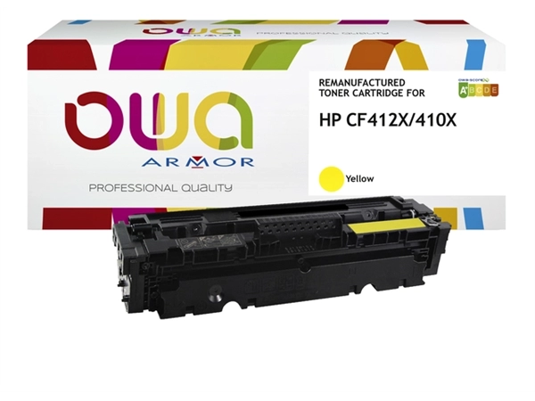 Een Tonercartridge OWA alternatief tbv HP CF412X geel koop je bij VHK Kantoorartikelen