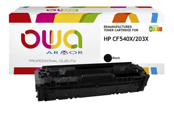 Een Tonercartridge OWA alternatief tbv HP CF540X zwart koop je bij VHK Kantoorartikelen