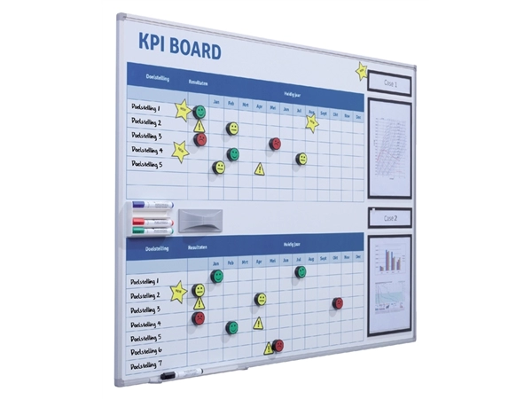 Een Kpi bord + starterkit visual management 90x120cm koop je bij VHK Kantoorartikelen