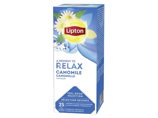 Een Thee Lipton Relax camomile 25x1.5gr koop je bij VHK Kantoorartikelen