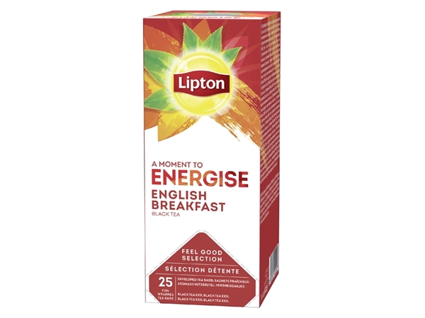 Een Thee Lipton Energise English breakfast 25x1.5gr koop je bij VHK Kantoorartikelen