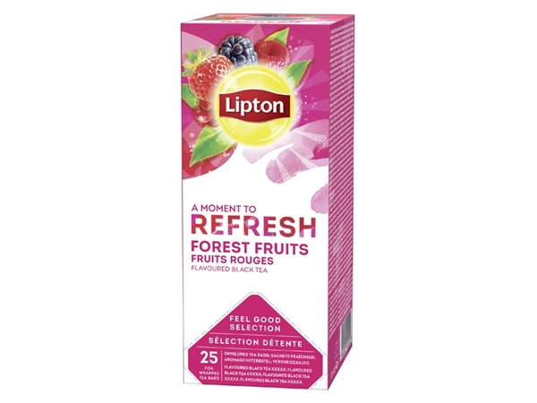 Een Thee Lipton Refresh forest fruits 25x1.5gr koop je bij VHK Kantoorartikelen