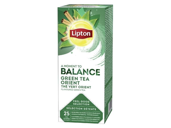 Een Thee Lipton Balance green tea orient 25x1.5gr koop je bij VHK Kantoorartikelen