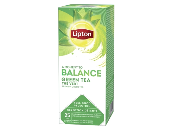 Een Thee Lipton Balance green tea 25x1.5gr koop je bij VHK Kantoorartikelen