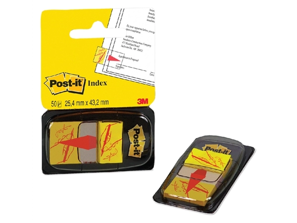 Een Indextabs Post-it 68031 25,4x43.2mm " hier ondertekenen" geel koop je bij Continu Kantoor