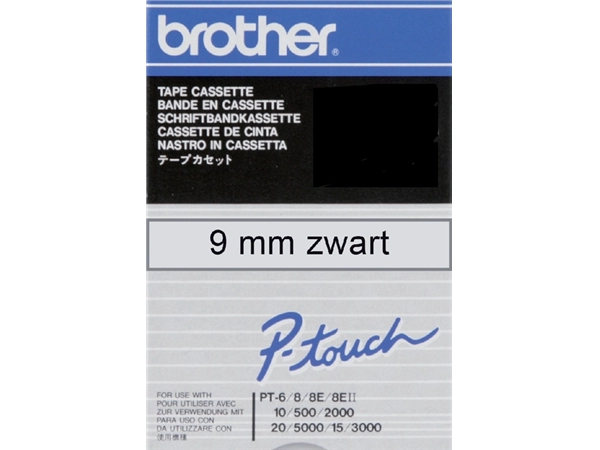 Een Labeltape Brother P-touch TC-M91 extreme temperaturen en omstandigheden 9mm zwart op transparant koop je bij Hoekmankantoorartikelen.nl