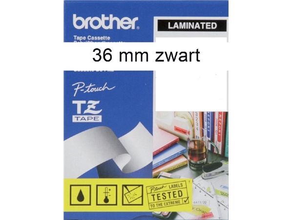 Een Labeltape Brother P-touch TZe-261 standaard 36mm zwart op wit koop je bij Hoekmankantoorartikelen.nl