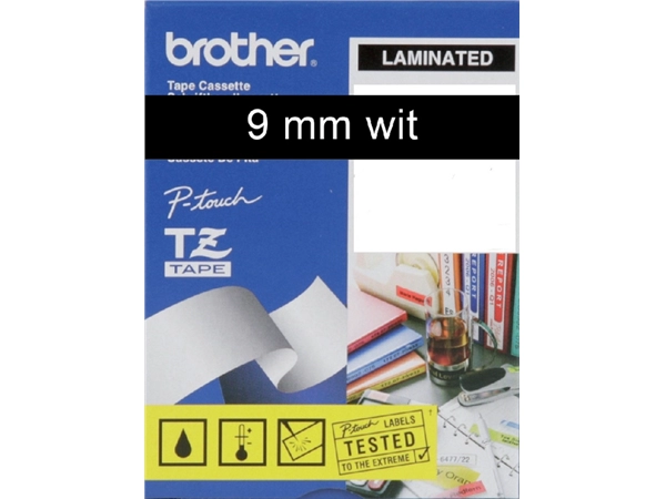 Een Labeltape Brother P-touch TZe-325 standaard 9mm wit op zwart koop je bij Hoekmankantoorartikelen.nl