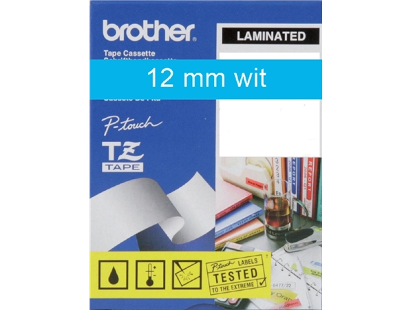 Een Labeltape Brother P-touch TZe-535 standaard 12mm wit op blauw koop je bij Hoekmankantoorartikelen.nl