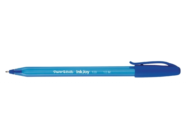 Een Balpen Paper Mate Inkjoy 100 medium blauw valuepack 80+20 gratis koop je bij Hoekmankantoorartikelen.nl