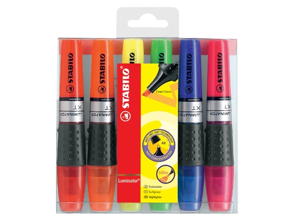 Een Markeerstift STABILO Luminator XT 71/6 assorti etui à 6 stuks koop je bij VHK Kantoorartikelen