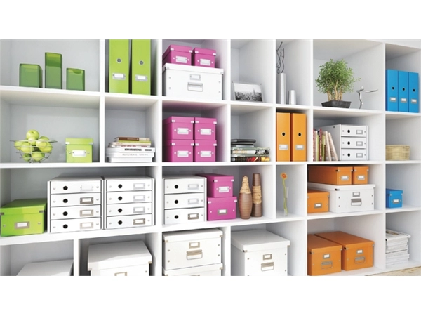 Een Opbergdoos Leitz Wow Click & Store organiser 280x100x370mm middel gerecycled karton zwart koop je bij Hoekmankantoorartikelen.nl