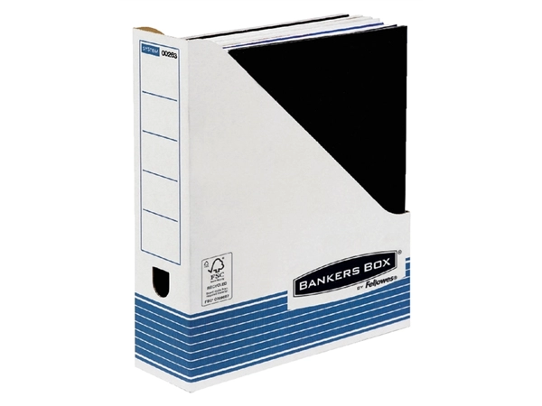 Een Tijdschriftcassette Bankers Box System A4 wit blauw koop je bij VHK Kantoorartikelen