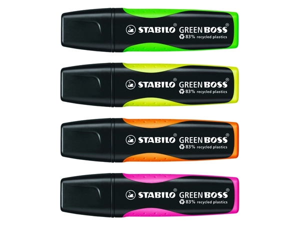 Een Markeerstift STABILO GREEN BOSS 6070/24 geel koop je bij VHK Kantoorartikelen