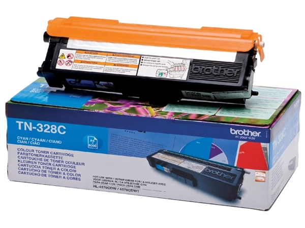 Een Toner Brother TN-328C blauw koop je bij Continu Kantoor