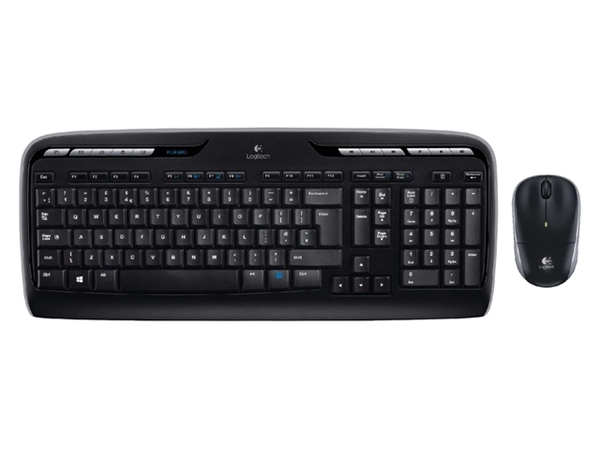 Een Toetsenbord Logitech MK330 Qwerty +muis zwart koop je bij VHK Kantoorartikelen