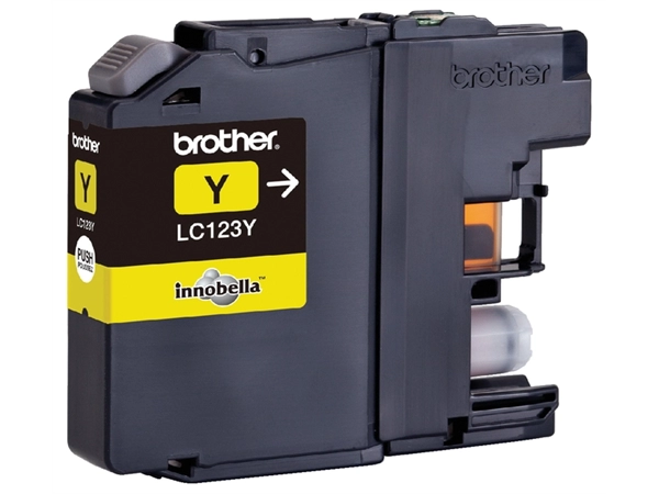 Een Inktcartridge Brother LC-123Y geel koop je bij VHK Kantoorartikelen