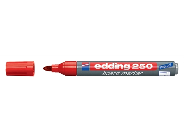 Een Viltstift edding 250 whiteboard rond 1.5-3mm rood koop je bij VHK Kantoorartikelen