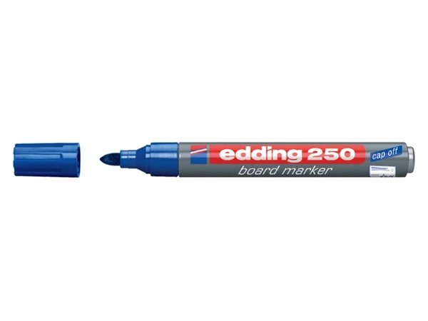 Een Viltstift edding 250 whiteboard rond 1.5-3mm blauw koop je bij VHK Kantoorartikelen