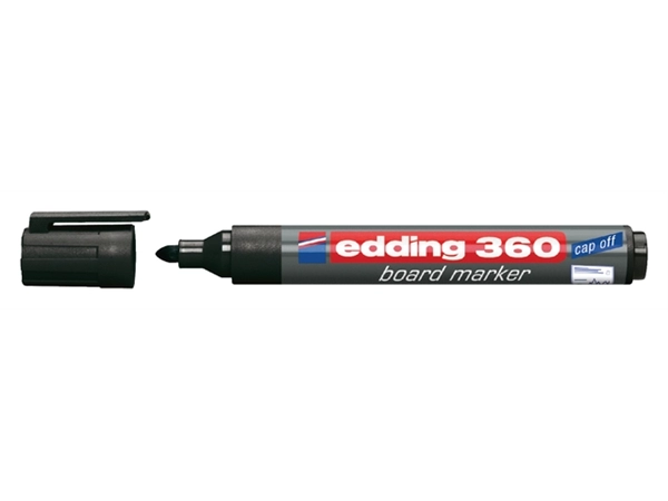 Een Viltstift edding 360 whiteboard rond 1.5-3mm zwart koop je bij VHK Kantoorartikelen