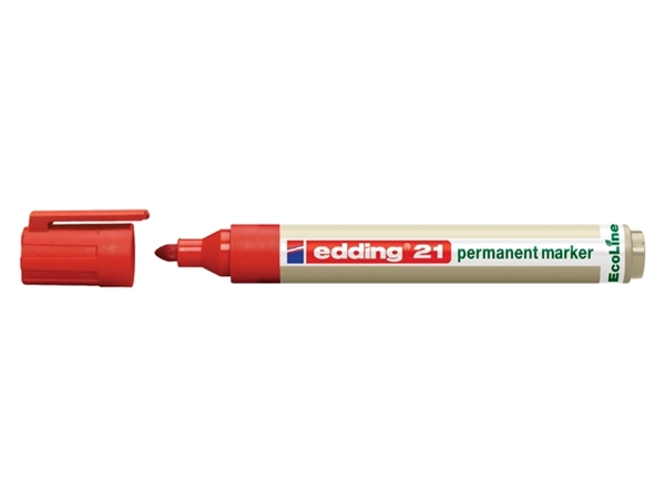 Een Viltstift edding 21 Ecoline rond rood 1.5-3mm koop je bij Continu Kantoor