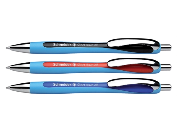 Een Balpen Schneider Slider Rave extra breed donkerblauw koop je bij Continu Kantoor