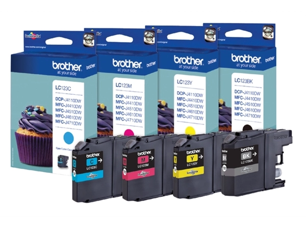 Een Inktcartridge Brother LC-123C blauw koop je bij Continu Kantoor