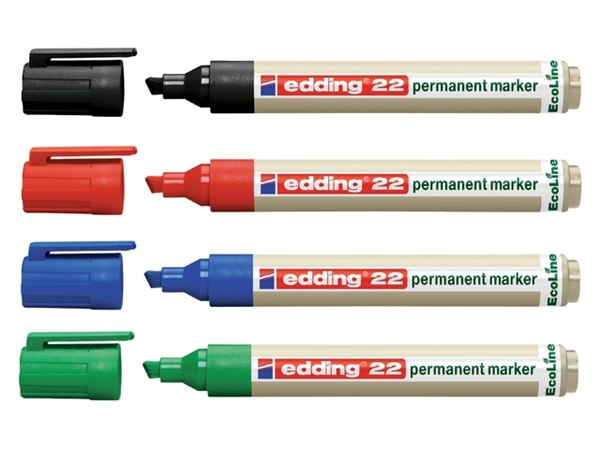 Een Viltstift edding 22 Ecoline schuin zwart 1-5mm koop je bij VHK Kantoorartikelen