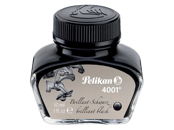 Een Vulpeninkt Pelikan 4001 30ml briljant zwart koop je bij Continu Kantoor