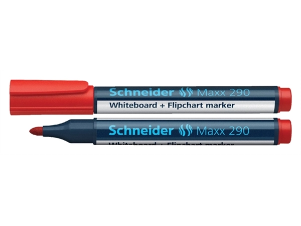 Een Viltstift Schneider Maxx 290 whiteboard rond 2-3mm rood koop je bij VHK Kantoorartikelen