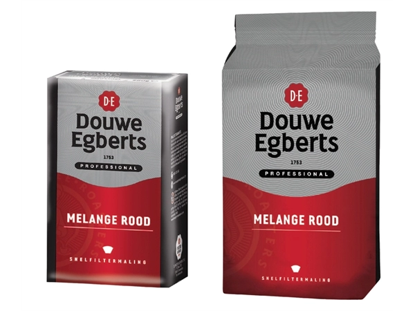 Een Koffie Douwe Egberts snelfiltermaling Melange Rood 1kg koop je bij VHK Kantoorartikelen