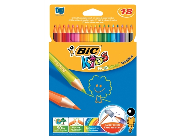 Een Kleurpotloden BicKids Evolution ecolutions ass blister à 18st koop je bij VHK Kantoorartikelen