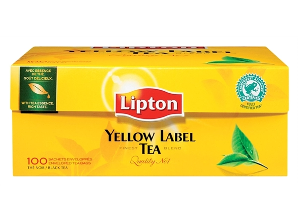 Een Thee Lipton yellow label met envelop 100x1.5gr koop je bij VHK Kantoorartikelen