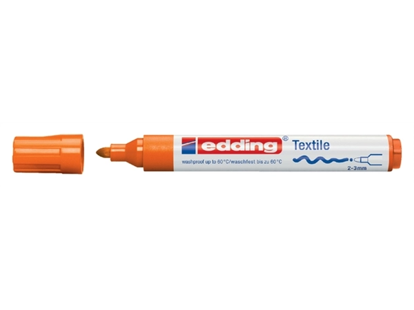 Een Viltstift edding 4500 textiel rond 2-3mm oranje koop je bij VHK Kantoorartikelen