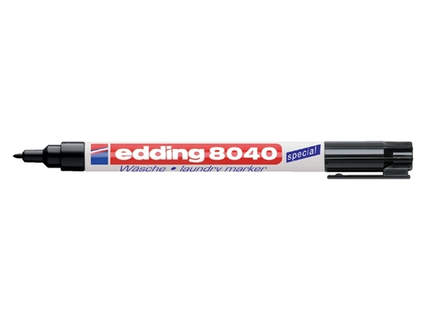 Een Viltstift edding 8040 wasgoed rond 1mm zwart blister à 1 stuk koop je bij VHK Kantoorartikelen