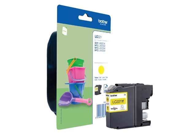 Een Inktcartridge Brother LC-221Y geel koop je bij VHK Kantoorartikelen