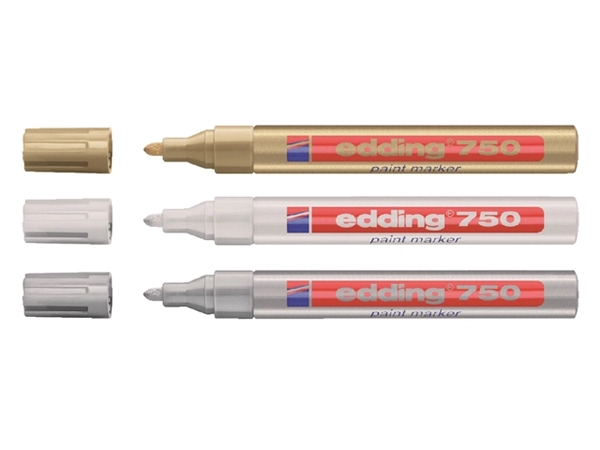 Een Viltstift edding 750 lakmarker rond 2-4mm zilver koop je bij Continu Kantoor