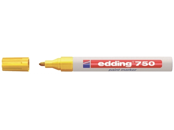 Een Viltstift edding 750 lakmarker rond 2-4mm geel koop je bij Continu Kantoor